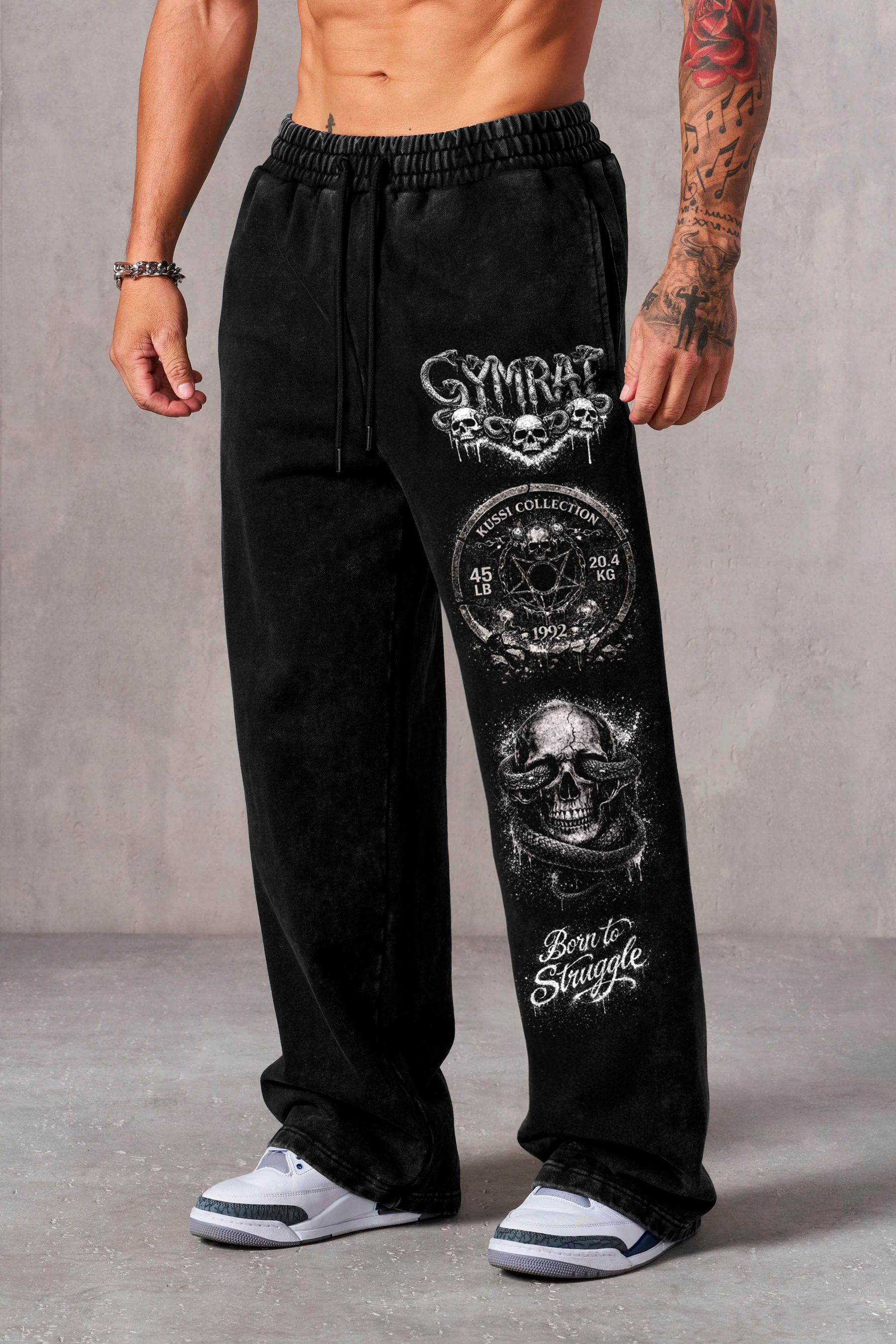 Jogger Oversize Acid Wash Black – Born to Strangle
