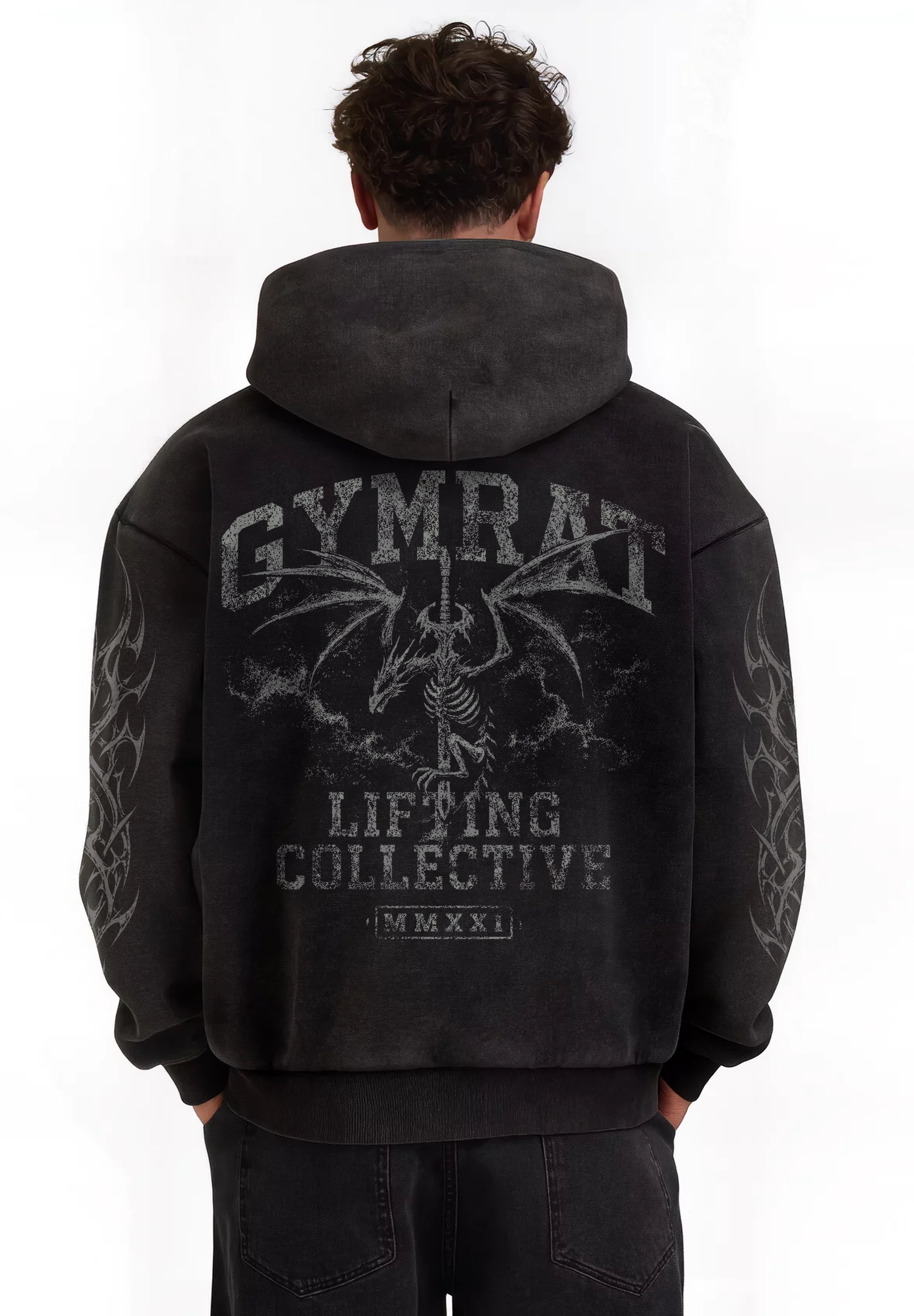 Hoodie Boxy Dark Throne - Gym Rat