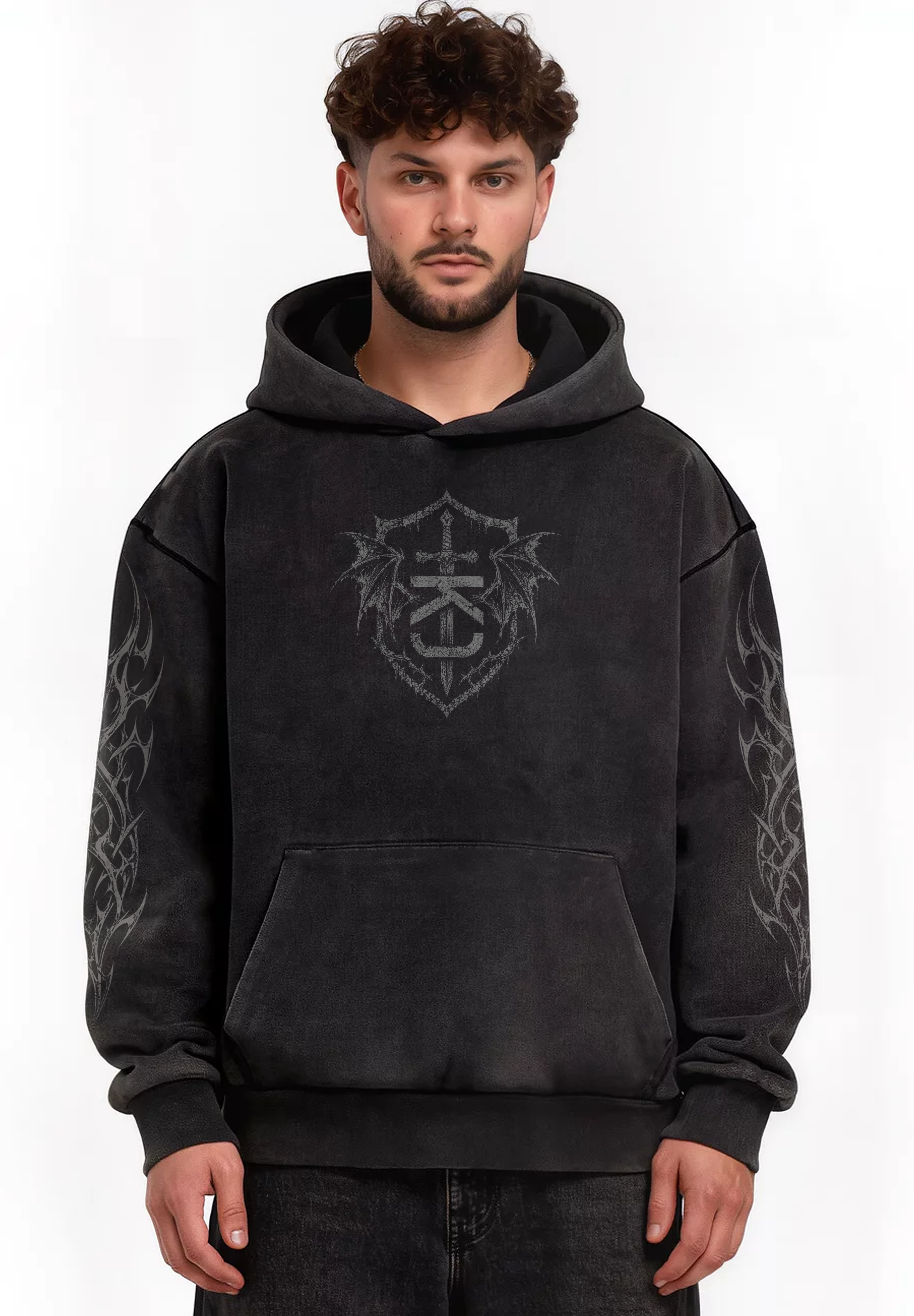 Hoodie Boxy Dark Throne - Gym Rat