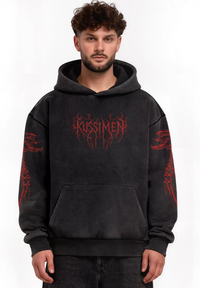 Hoodie Boxy Acid Wash Dark Throne – One