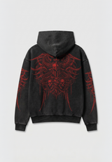 Hoodie Boxy Acid Wash Dark Throne – One