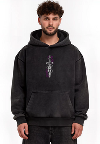 Hoodie Boxy Acid Wash Toji Fushiguro Black / Jujutsu Kaisen