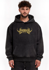 Hoodie Boxy Acid Wash Mahoraga Black / Jujutsu Kaisen