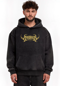 Hoodie Boxy Acid Wash Mahoraga Black / Jujutsu Kaisen