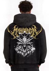 Hoodie Boxy Acid Wash Mahoraga Black / Jujutsu Kaisen