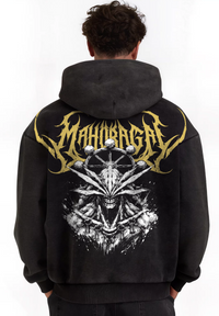 Hoodie Boxy Acid Wash Mahoraga Black / Jujutsu Kaisen