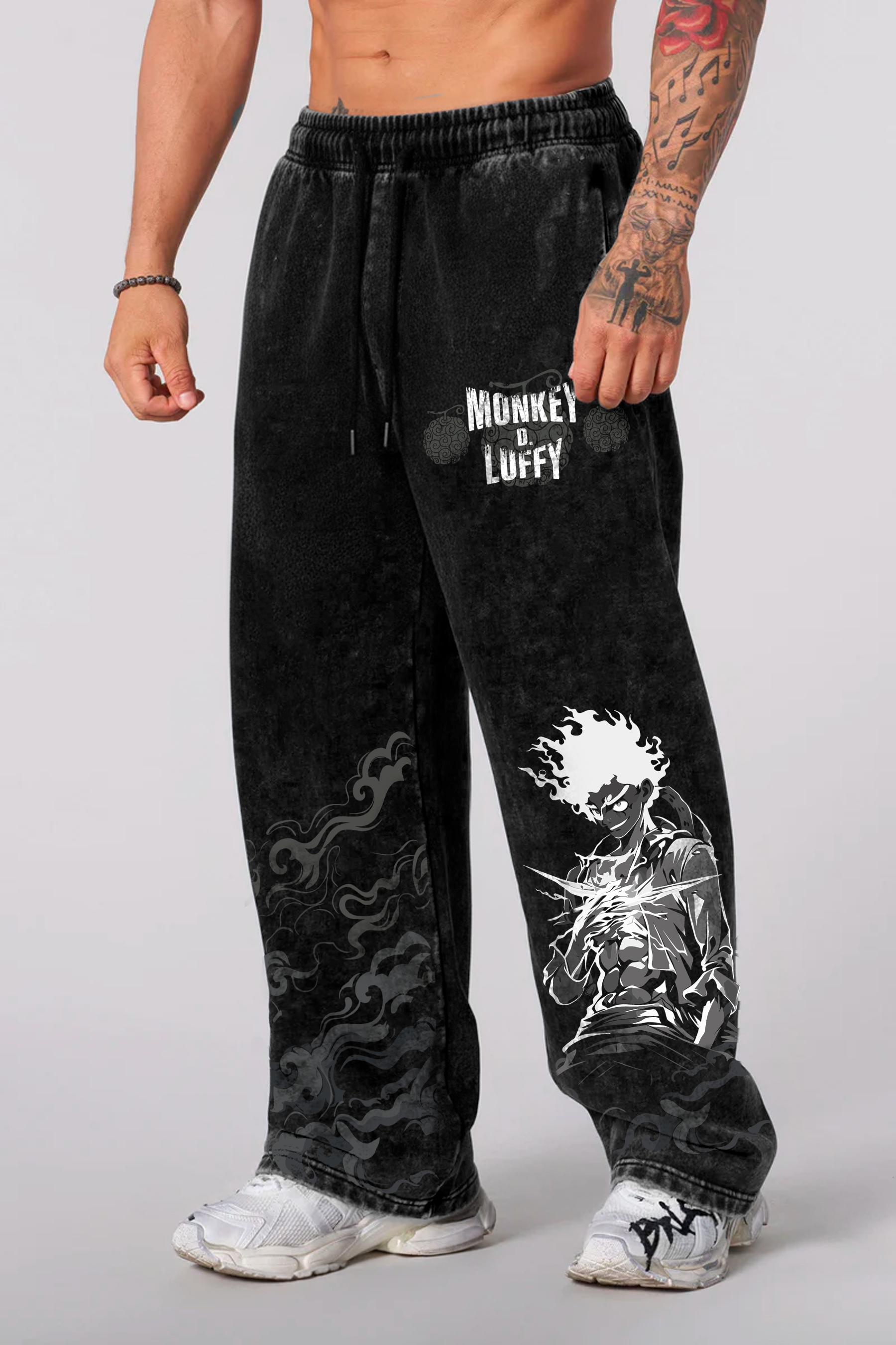 Jogger Oversize Acid Wash  Luffy Black / Edicion especial