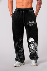 Jogger Oversize Acid Wash  Luffy Black / Edicion especial