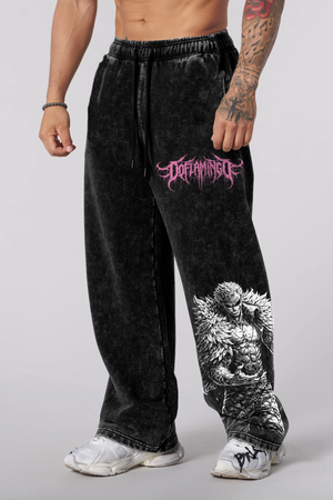Jogger Oversize Acid Wash Doflamingo Black - Edición Especial