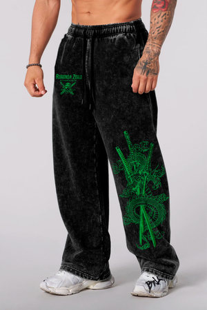 Jogger Oversize Acid Wash Zoro Black - Edición Especial