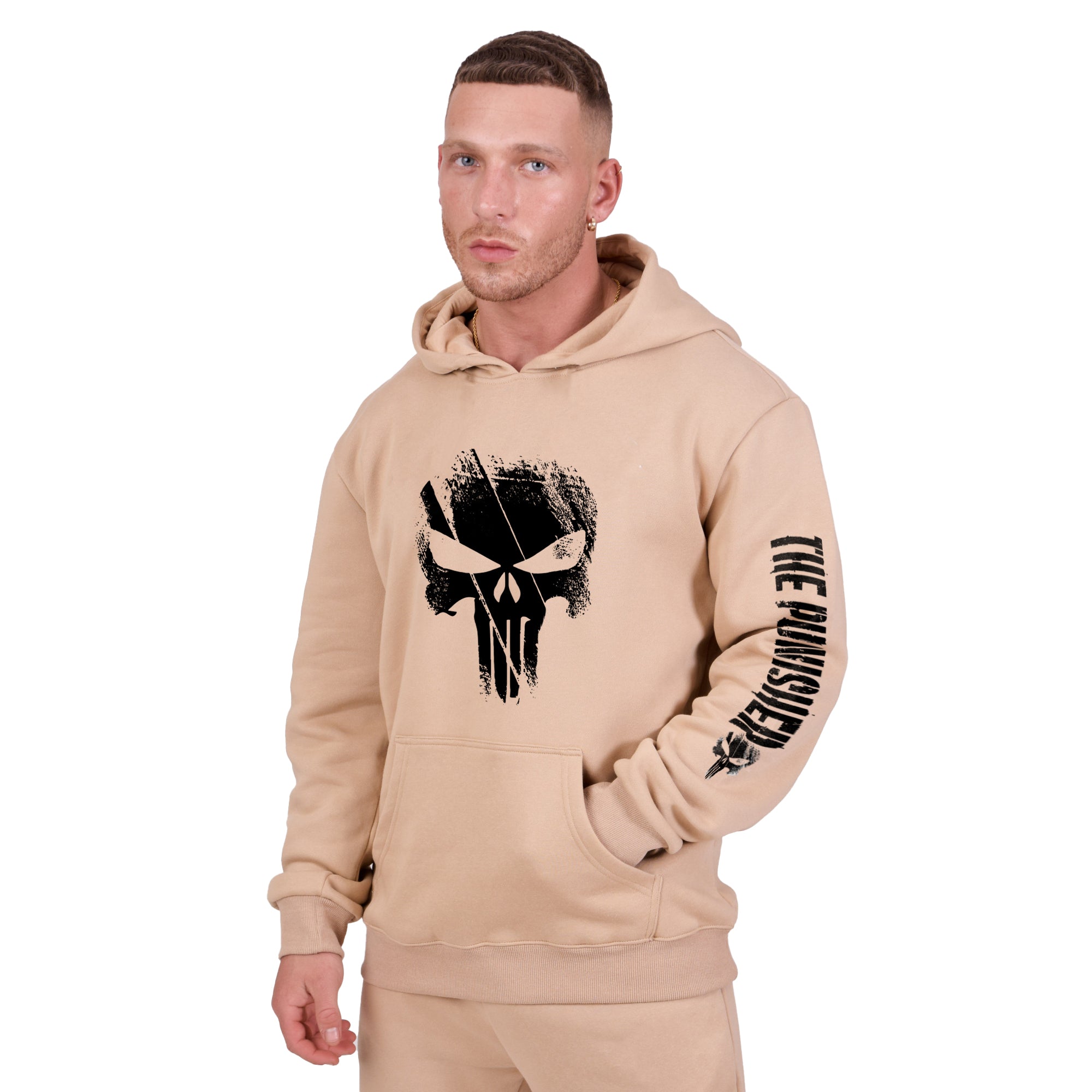 Poleron Canguro The punisher Beige /  Edicion Limitada