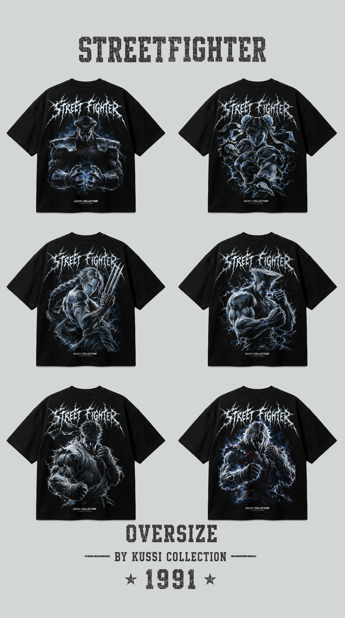 Polera Oversize Boxy M. Bison Back | Street Fighter