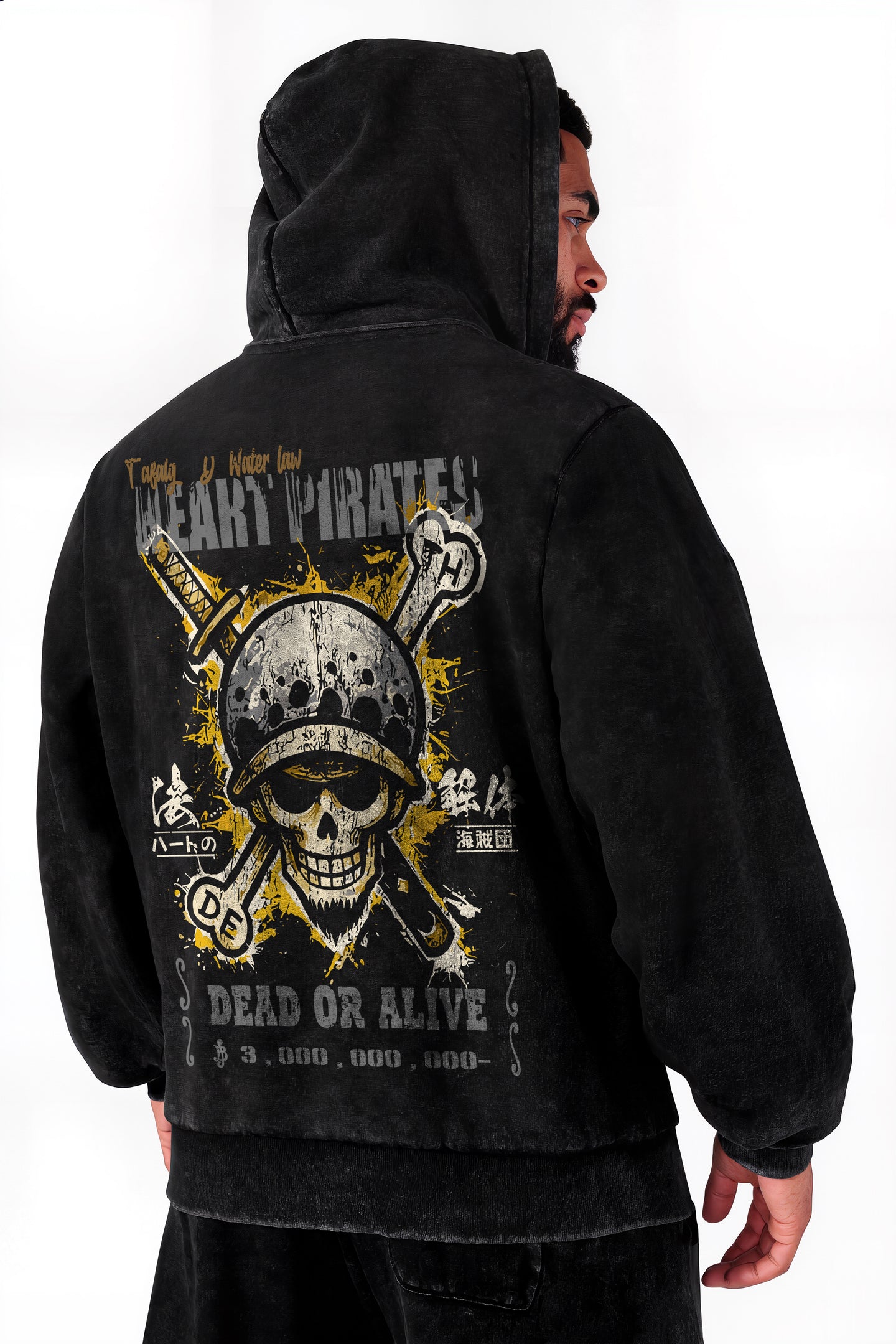 Polerón essential Acid Wash Trafalgar Law – Black | Edición Especial